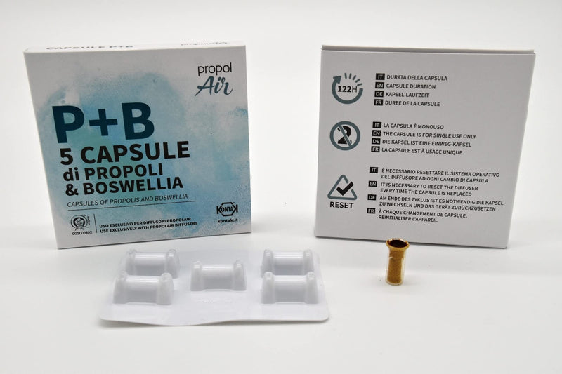 Propolis & Boswellia Capsules for PropolAir Propolis Diffusers with or Without Ioniser or Fan. Reduces Harmful Airborne microbes by up to 71% - BeesActive Australia