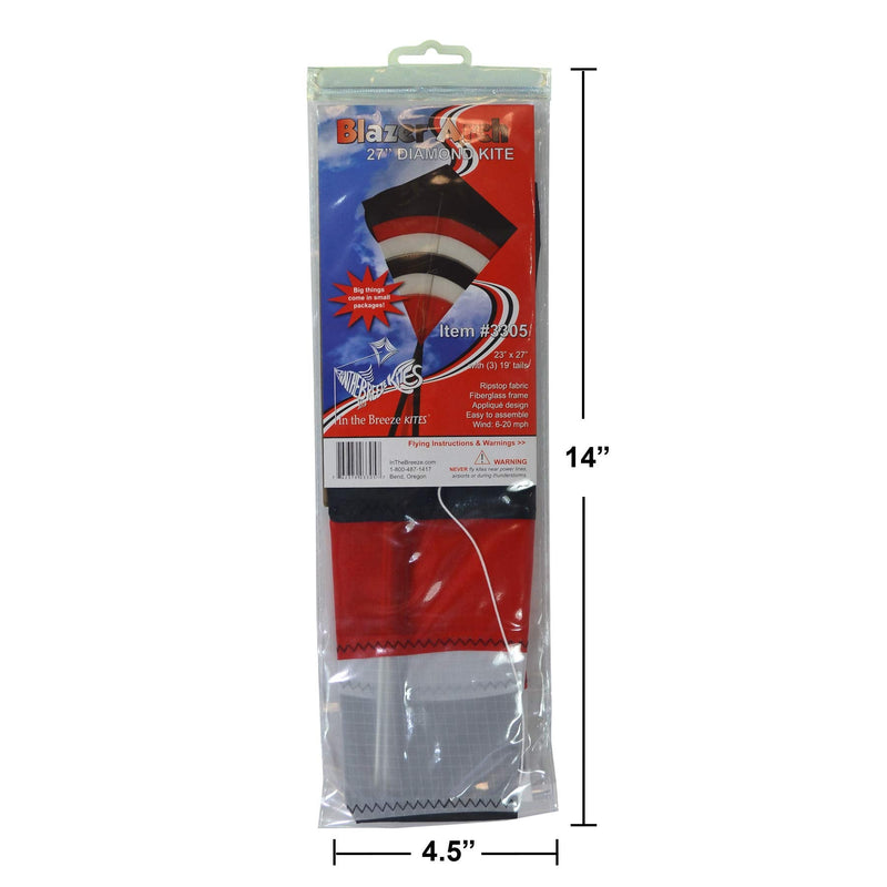 In the Breeze 3305 - Blazer Arch 27 Inch Diamond Kite - Single Line - Includes Kite Line and Bag - BeesActive Australia