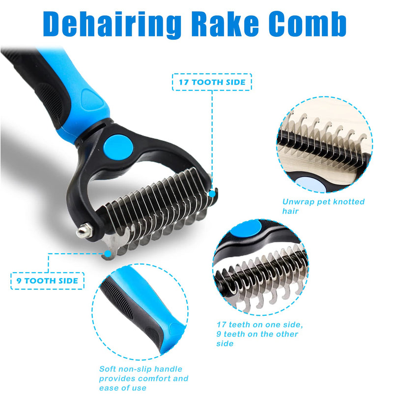 Crafterlife Pet Grooming Tools Set Kit with Self Cleaning Slicker Brush Pet Hair Remover Massage Mitt Deshedding Glove Shedding Dematting Comb Stainless Steel Comb for Long & Short Haired Cats Dogs - BeesActive Australia