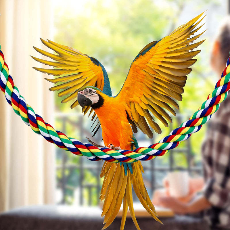 Weewooday 2 Pieces Toy Bird Rope Perches Climbing Rope Bungee Bird Toys Rope Perch Stand Cage Rope Comfy Perch Parrot Toys for Parrot, Parakeets Cockatiels, Conures 21.6 Inch - BeesActive Australia