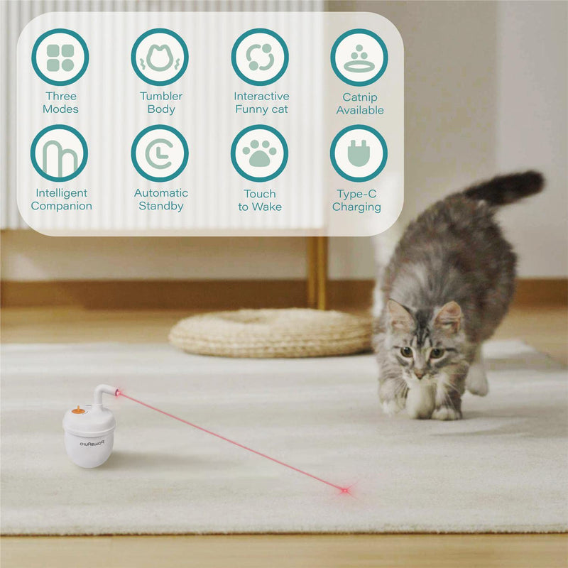 Cat Pointer Toy ,Pet Automatic Laser Indicators Cat Toys for Indoor and Kitten Interaction Toys, USB Charging, 360 Degree Irregular Rotation Three Adjustable Modes … White - BeesActive Australia
