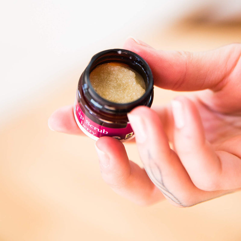 Organic Lip Scrub - Berry Sugar Scrub, Lip Scrubs Exfoliator & Moisturizer, Lip Care Exfoliating Scrub and Lip Moisturizer for Chapped Lips, Lip Repair for Soft Lips, Best Gift or Stocking Stuffer .7 Ounce - BeesActive Australia