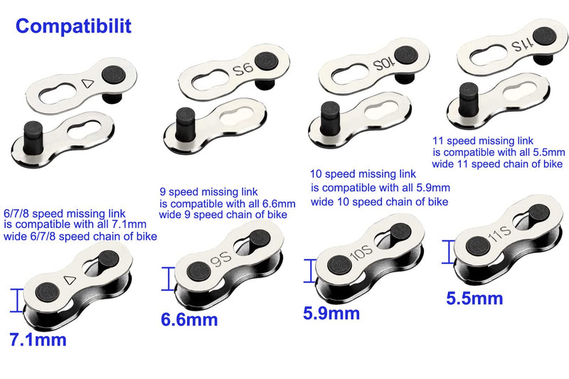 ENASGLOO 8 Pairs Reusable Bicycle Missing Link + Bike Chain Plier for 6/7/8/9/10/11 Speed - BeesActive Australia