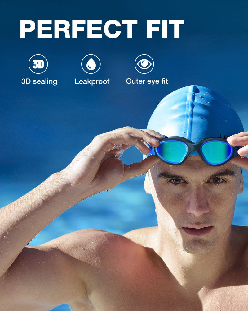ZIONOR Swim Goggles, 2 Packs G1 Polarized Swimming Goggles for Adult/Men/Women Polarized Blackblue & Allblackgold - BeesActive Australia