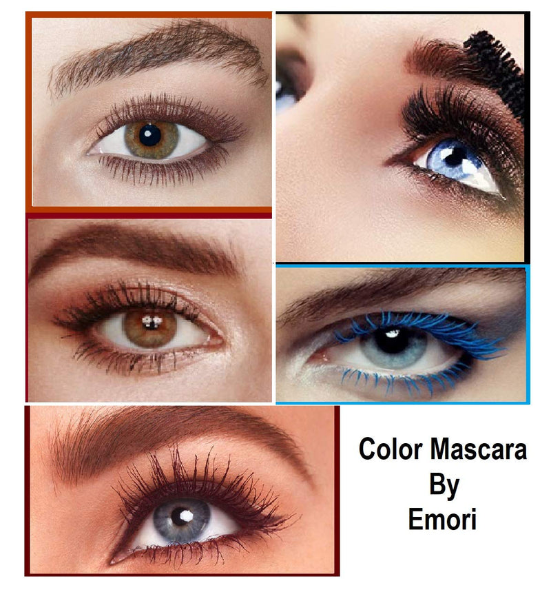 5 Color Set of Length Volume Mascara Doll Eye Style (Black, Blue, Burgundy, Brunette, Brown) - BeesActive Australia