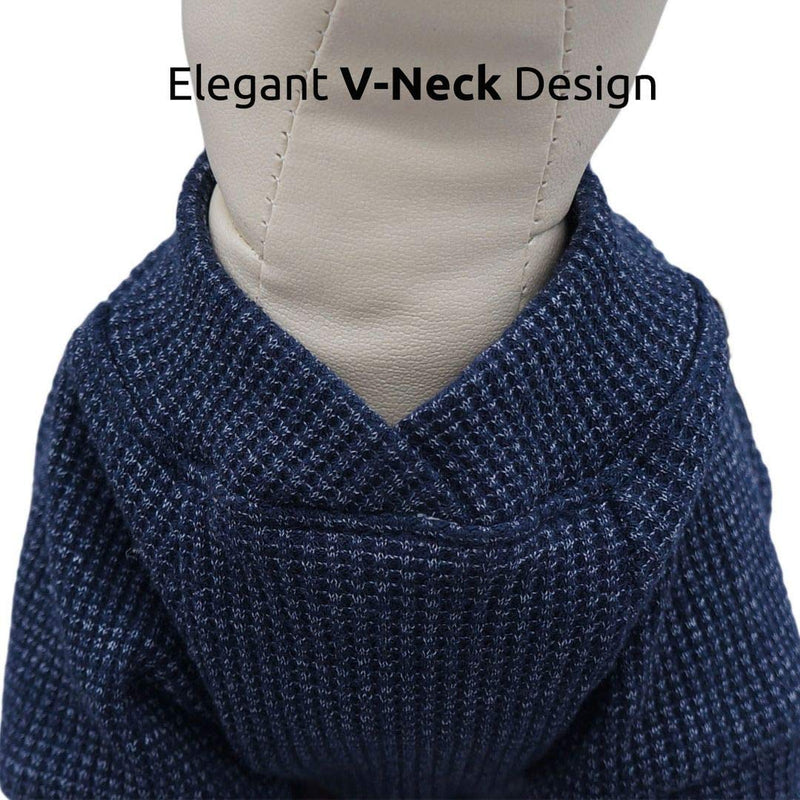 Fitwarm Basics 100% Cotton Lightweight Waffle Knit V-Neck Pet Clothes Dog Jumpsuits Pajamas Onesies Cat Outfits Medium Blue - BeesActive Australia