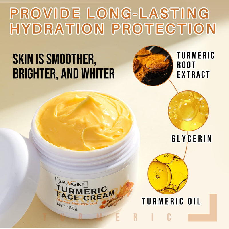 Lanthome Turmeric Face Cream for Face (50g)-Skin Care Anti-Aging Cream Face Moisturizer Cream,Skin Moisturizing Repair Cream, Turmeric Moisturizer Cream for Dark Spots - BeesActive Australia