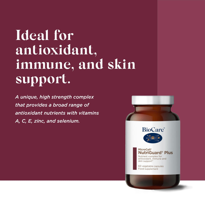 BioCare MicroCell NutriGuard Plus (Antioxidant) | with Vitamins A, C, E, Zinc & Selenium - 60 Capsules, 60 Days� Supply - BeesActive Australia