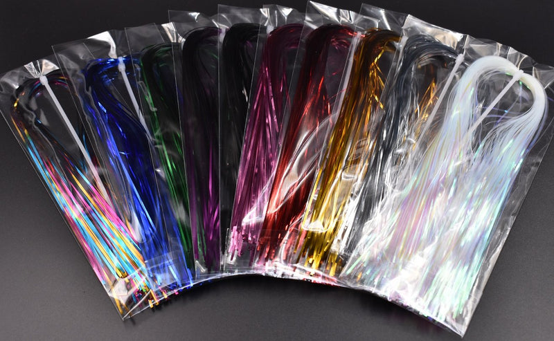 Phecda Sport 10 Packs 1MM Width Crystal Flash Tinsel Flashabou Tinsel Fly Tying Material 10 Packs-10 Colors - BeesActive Australia