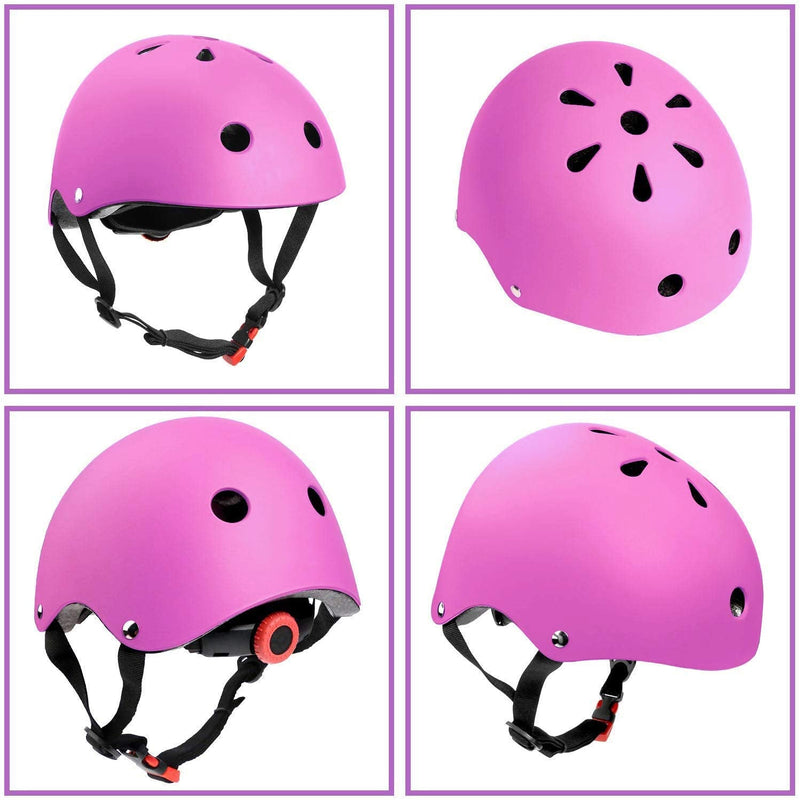 ZLEIOUY Upgrade Kids Bike Helmet Set Skateboard, Kids Helmet Elbow Pads Wrist Guards Adjustable for 3~10yrs Girl Boy Kids Protective Gear Set for Sport Cycling Bike Roller Skating Scooter Rollerblade 1-Pink - BeesActive Australia