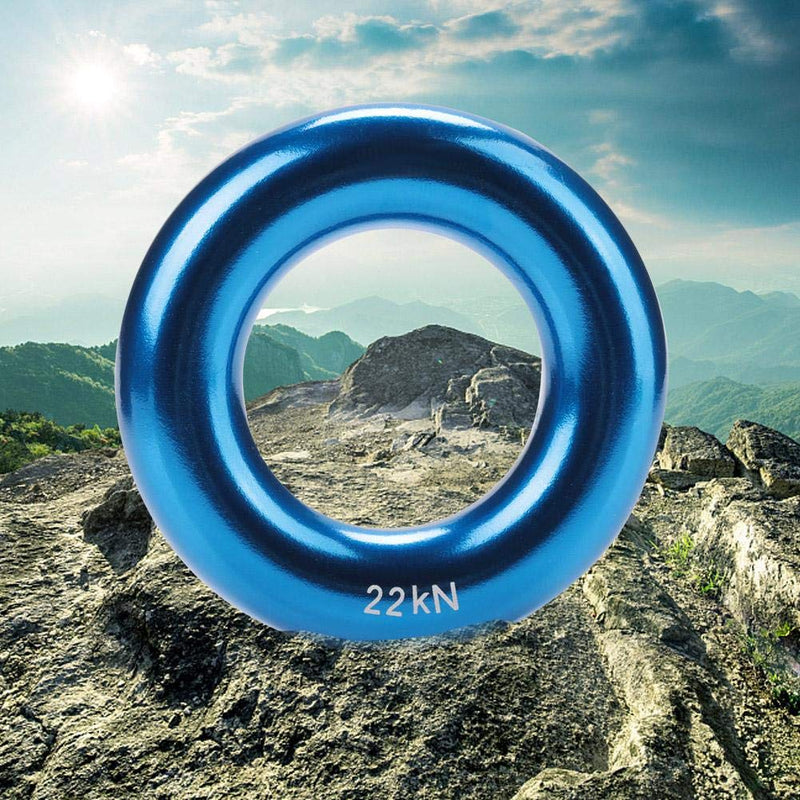 Large O-Ring for Climbing Mountaineering Perfect Tension Round Rappel Aluminum Ring Blue - BeesActive Australia