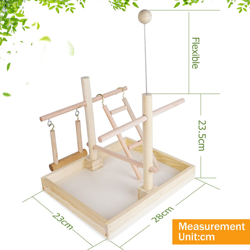 Joyeee Parrot Perches for Large Birds, Bird Wooden Playpen, Parakeet Perch Pet Birds Playpen Toys, Bird Rope Perch, Bird Balls, Large Medium Small Birds Wooden Play Gym #8 - BeesActive Australia