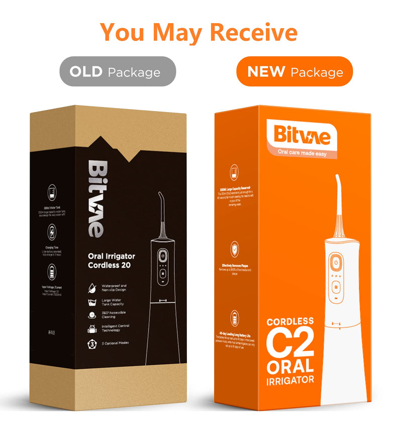 Bitvae Water Dental flosser,3 Modes 6 Jet Tips Cordless Teeth Cleaner Picks for Cleaning, IPX7 Waterproof , USB Rechargeable (Black) Black - BeesActive Australia