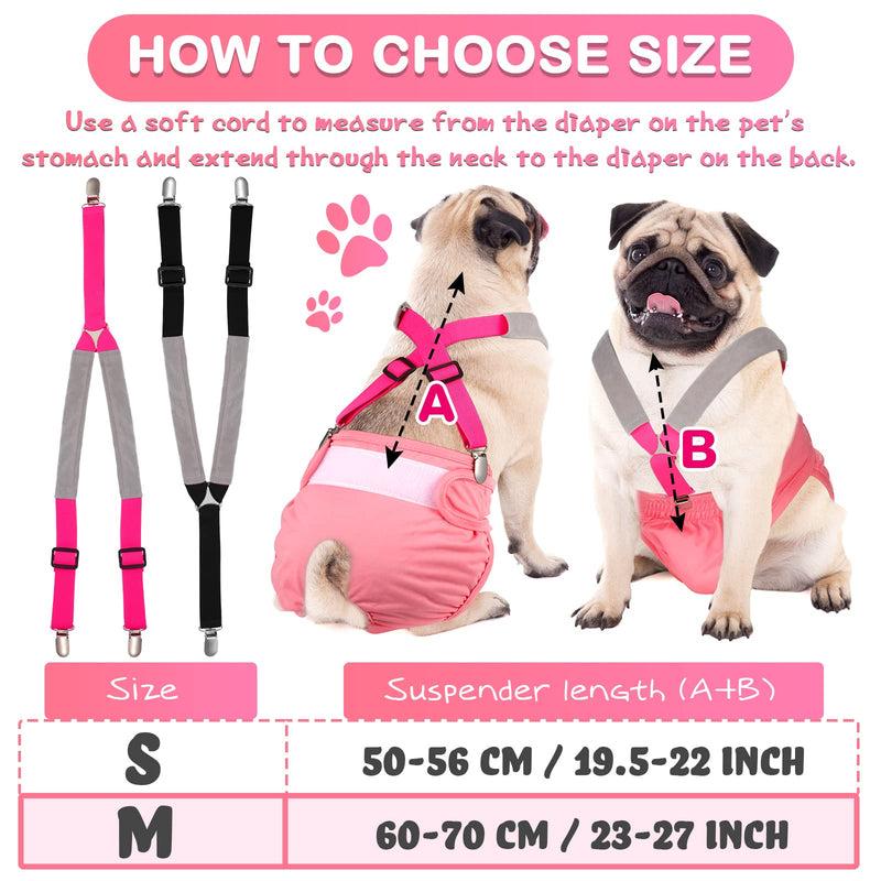 2 Pieces Dog Diaper Suspenders Belly Bands Canine Harness Keep Diaper on Your Dog for Small Medium and Large Dogs Black, Pink - BeesActive Australia