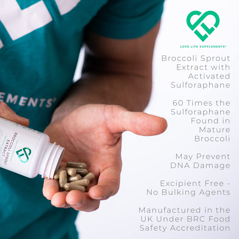 Broccoli Sprout Extract by LLS | Contains Activated Sulforaphane | 60 Capsules | 18,000mg of Whole Plant Equivalent per Serving | Sulforaphane Supplement | Potent Antioxidant Content - BeesActive Australia