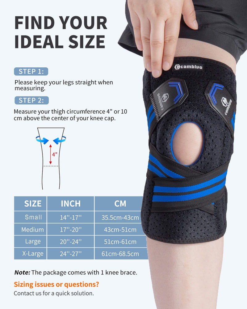 CAMBIVO 2 Pack NS10 Knee Brace for Running and CAMBIVO 1 Pack Knee Braces for knee pain with Side Stabilizers, Medium - BeesActive Australia