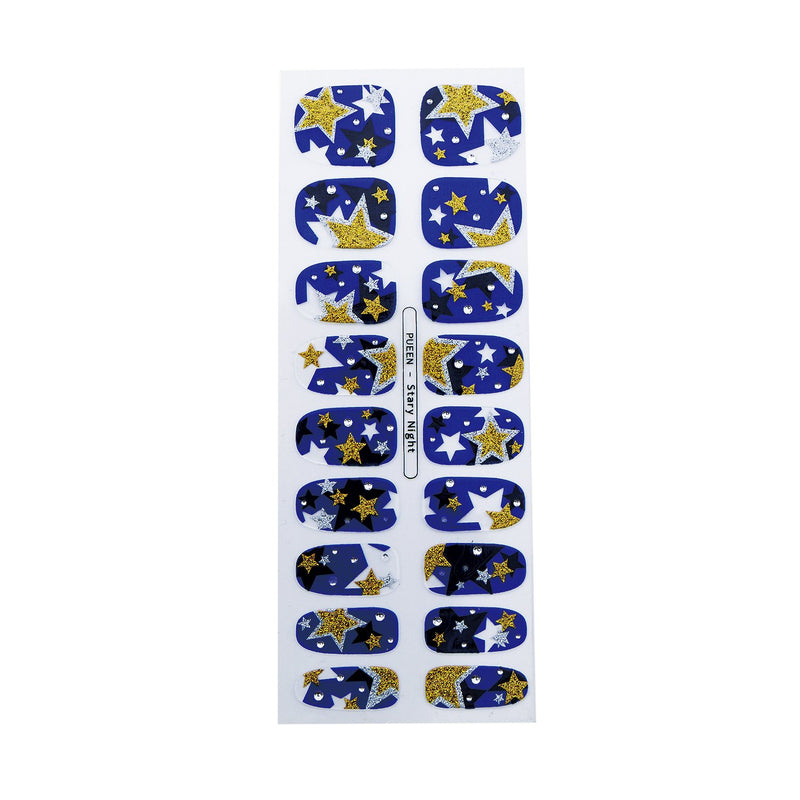 PUEEN 3D Jeweled Nail Wraps Collection BLING IT UP - 5 Pack (18 Strips Each) Nail Wraps/Nail Strips/Nail Foils/Nail Stickers/Nail Decals/Nail Patches in New High Fashion Designs-BH000526 - BeesActive Australia