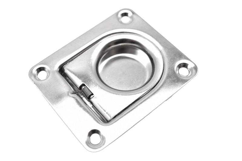 [AUSTRALIA] - MARINE CITY Stainless-Steel 2-9/16” × 2-3/16” × 1/2" Rectangular Recessed Spring-Loaded Flush Lifting Ring for Boat Hatch 