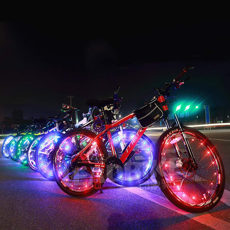 OUTLEYNY Bicycle Spoke Lights LED Bike Wheel Lights Waterproof Safety Warning Tire Strip Light for Night Riding Rainbow-1 Tire - BeesActive Australia