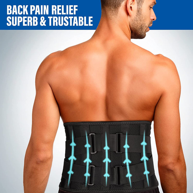 Back Brace for Women and Men, Lower Back Pain Relief, Lower Back Support Belt for Women and Men, Sciatica Pain Relief, Lower Back Brace with 7 Stays and Dual Adjustable Straps, Breathable Waist Lumbar Support Brace, Fajas Para Hombres(L/XL, Waist 100-1... - BeesActive Australia