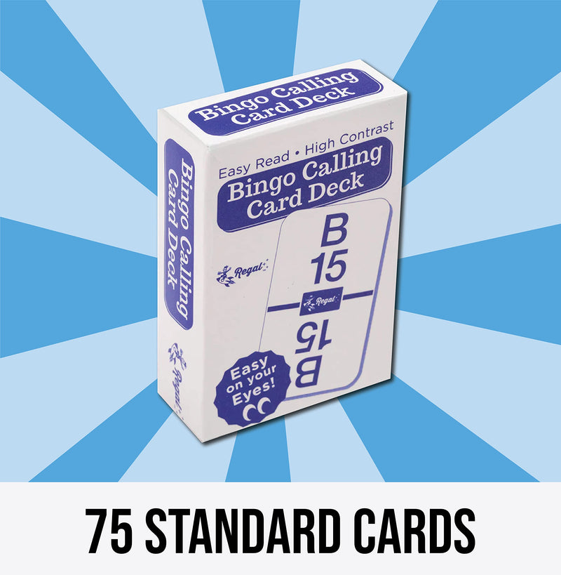 Regal Games - Standard Bingo Calling Cards - High Contrast Numbers & Letters - Durable Plastic Coating - 2.5" x 3.5" Cardstock - 75 Cards (B1 - O75) - BeesActive Australia