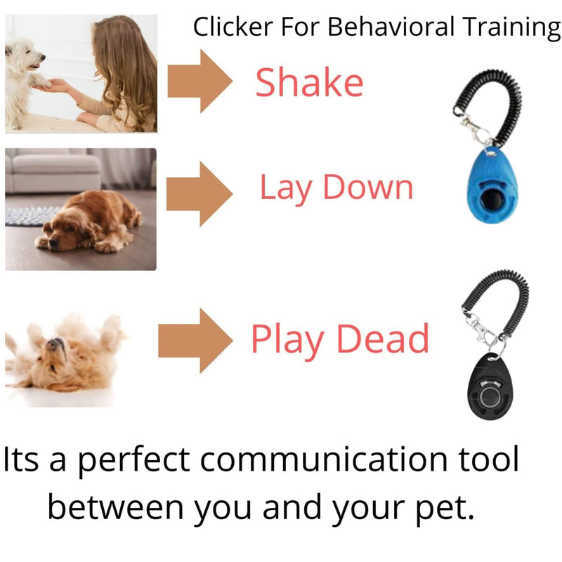 2 Pack Dog Whistle and 2 Clicker with Black Lanyards Ultrasonic Devices for Bark Control Training Tools Silent Puppy Whistles to Stop Barking Perfect Clickers Wrist Strap for Behavioural Training. - BeesActive Australia