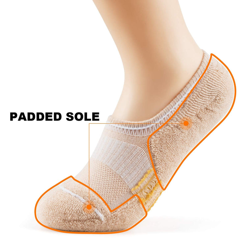 Gonii Womens No Show Socks Athletic Ankle Socks Cushioned Running Low Cut 5-8 Pairs Beige*2+black*2+gray*2+white2 - BeesActive Australia