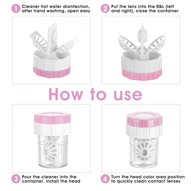 WLLHYF 3 Pcs Manually Contact Lens Washer Cleaner Contact Lens Case Portable Rotation Contact Lens Cleaning Container for Everyday Use - BeesActive Australia