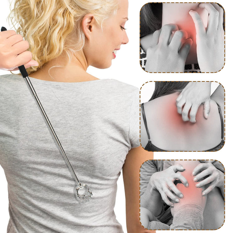 Back Scratcher for Men Women, HOFASON Bear Claw Telescopic Scratcher Back Massager Tool, Stocking Fillers Novelty Idea Gifts Extendable Back Scratcher Eliminating Back Itching Scratcher (3 Pack) Black - BeesActive Australia