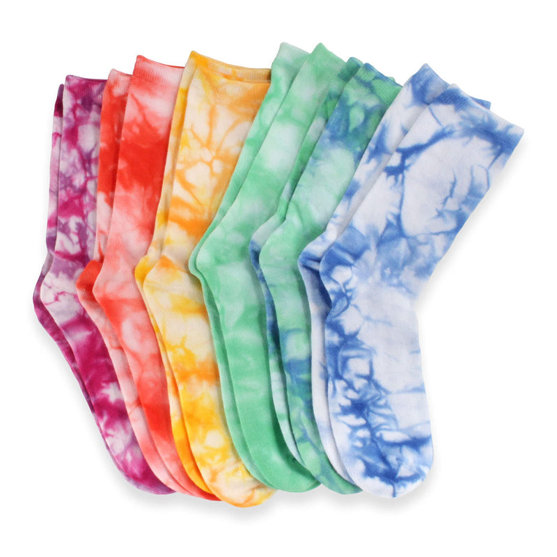 BambooMN Women's Bamboo Athletic Tie Dye Crew Socks - 2 pairs 4-9 Blue Green - BeesActive Australia