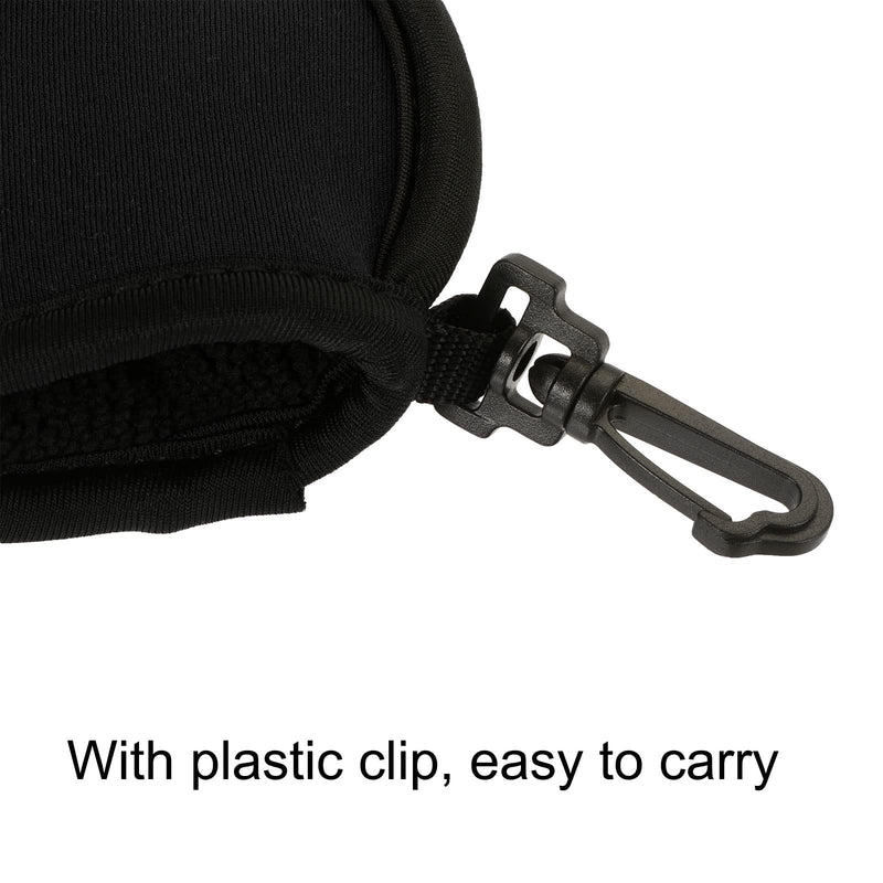 MECCANIXITY Golf Ball Cleaner Portable Pouch Pocket Washer Bag with Clips Black - BeesActive Australia