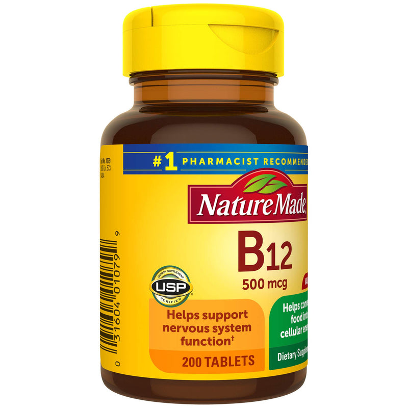 Nature Made Vitamin B12 500 mcg Tablets, 200 Count Value Size for Metabolic Health 200 Count (Pack of 1) - BeesActive Australia