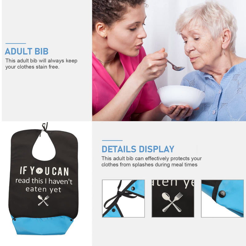 DOITOOL Household Dinner Bib Adult The Eldly Bib Wear-resistant Elderly Bib Adult Washable Dining Bibs Adult Accessory Black-1 - BeesActive Australia