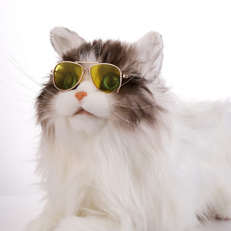 Molain Cat Sunglasses- Pet Puppy UV Protection Sunglasses Dolls Sun Glasses, Small Dog Cosplay Photo Props Cute Sunglasses 4Pcs- Aviator Sunglasses - BeesActive Australia