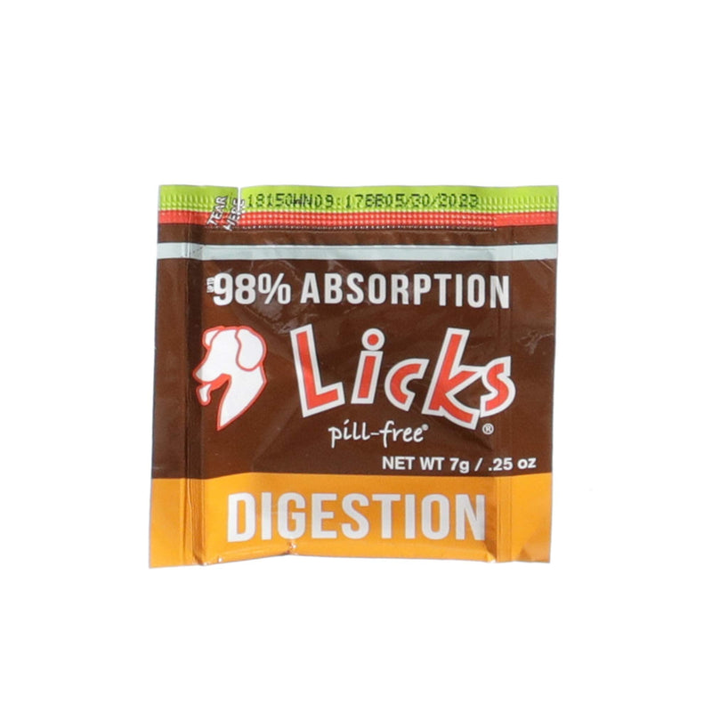 Licks Pill Free Dog Digestion - Dog Gut Health and Gas Relief - Bloating Relief and Digestion Supplement for Dogs - Dog Health Supplies - Gel Packets 30 Use - BeesActive Australia
