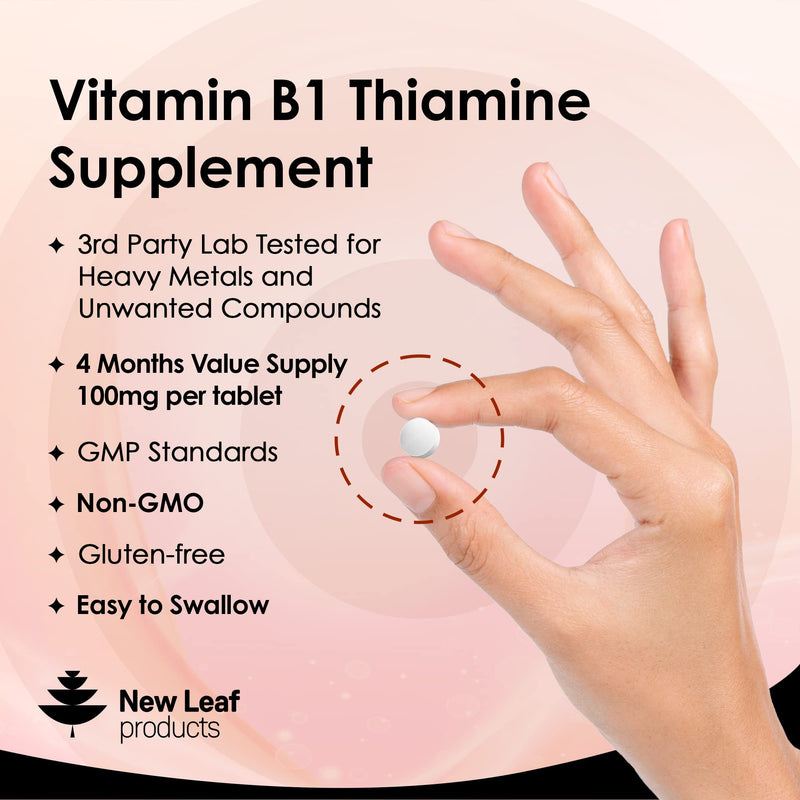 Vitamin B1 Thiamine Supplement 100mg (4 Months Value Supply) Thiamine Vitamin B1 High Strength � Heart Health, Healthy Nervous System, Immune Health, Energy Release Vegan, Gluten-Free, UK,120 Tablets - BeesActive Australia