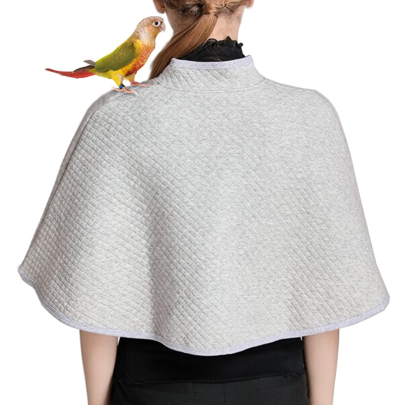 Parrot Anti-Scratch Shoulder Protector, Bird Diaper Poop Cover Pad for Parakeets Cockatiels Conures, Cotton Shawl Cape for Birds to Stand on Shoulders, Pet Arm Guard for Lovebirds Finches Macaws Grey - BeesActive Australia