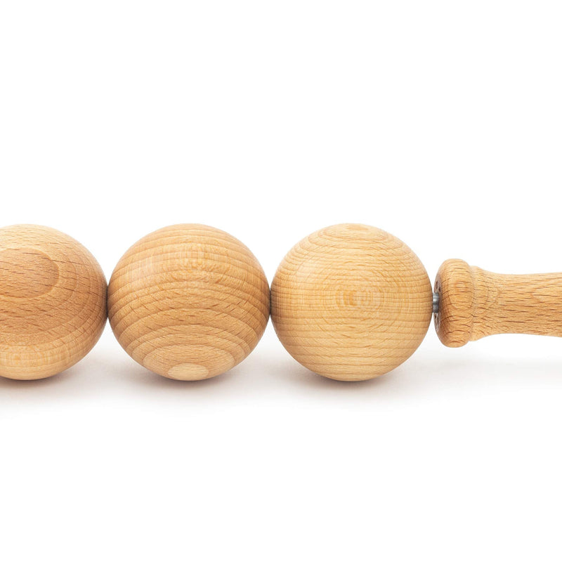 Tuuli Accessories Anti Cellulite Ball Massage Device Massager Roller with Handle Maderotherapy Wooden - BeesActive Australia