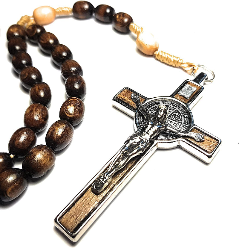 GENUINE Made in Italy Necklace Rosary Blessed by Pope Francis Vatican Rome St Benedict medal patron of death, athletes Solders, US ARMY Veterans, Armed Force Defense Air Force Marines Navy Police Troops Law Enforcement Guard Security Patrol fireman par... - BeesActive Australia