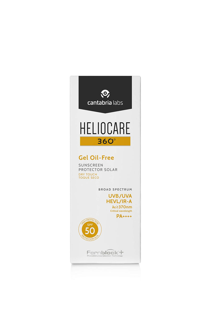 Heliocare 360 Oil-Free Gel SPF50 50ml / Gel Sunscreen For Face / Daily UVA UVB Visible light Infrared-A Anti-Ageing Sun Protection - BeesActive Australia