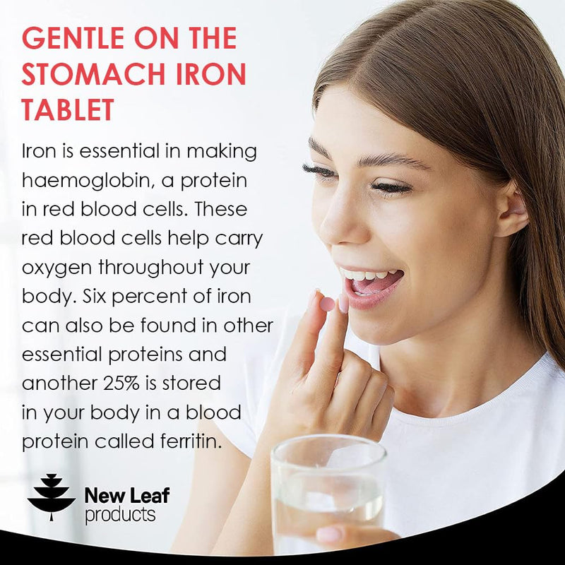 Gentle Iron Tablets 15mg High Strength (1 Year Supply) Ferrous Fumarate Iron - Vegan Iron Supplements for Men & Women Health - Reduction in Tiredness and Fatigue, Supports Immune Health & Energy - BeesActive Australia