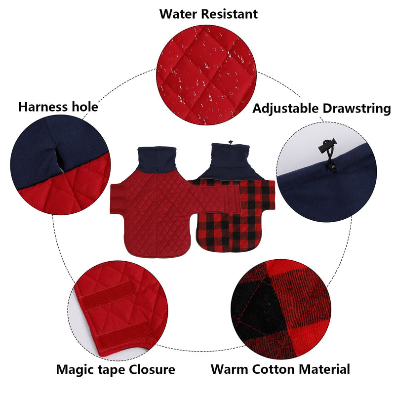 Geyecete Dachshund Coat,Dachshund Winter Coat,Warm Dachshund Coat Waterproof Windproof, High Neckine String Holes Miniature Dachshund Jacket for Small Dog Large Red - BeesActive Australia