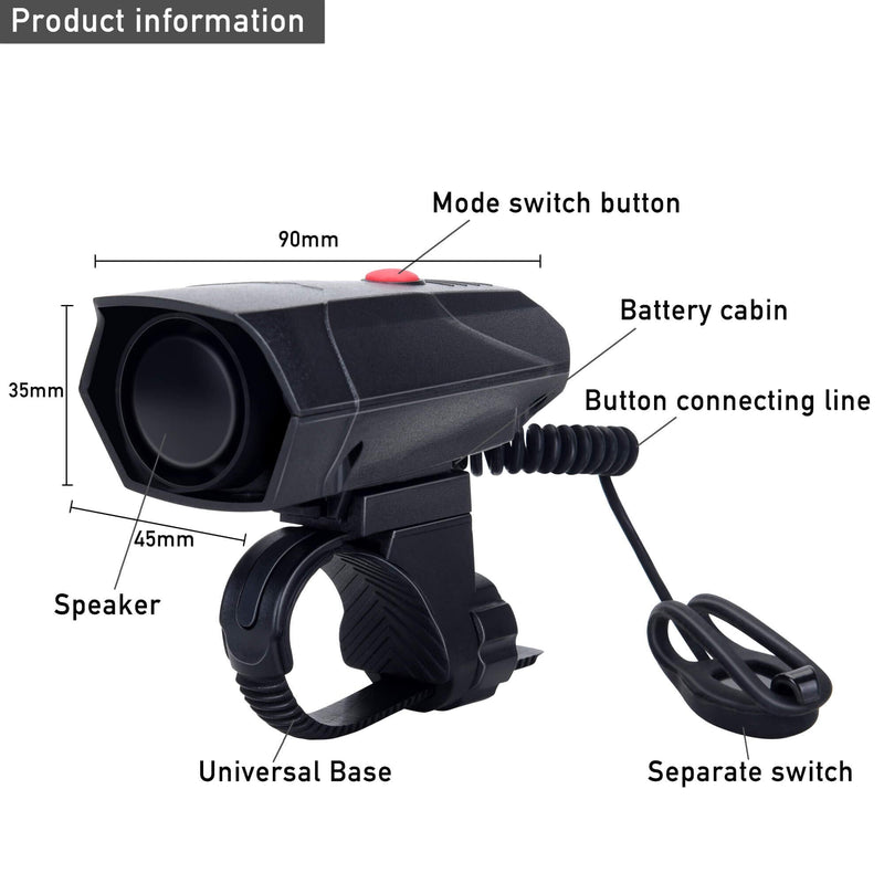 DAWAY A14 Loud Electric Bike Horn - 5 Modes Sound 110 DB Bicycle Cycling Handlebar Ring Alarm Bells with Free Screwdriver, Practical Gift for Kids Adults - BeesActive Australia