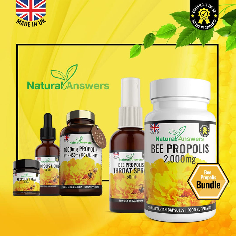 (Bundle) Bee Propolis Capsules ( 90 ) & Propolis Throat Spray ( 50ml ) | Natural Answers Bees Propolis - BeesActive Australia