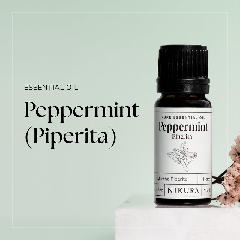 Nikura Peppermint (Piperita) Essential Oil - 30ml (3 x 10ml) | 100% Pure Natural Oils | Perfect for Hair Care, Spider Repellent, Energy Boost, Candles | Great for Skin, Headache | Vegan & UK Made Peppermint (Piperita) - BeesActive Australia