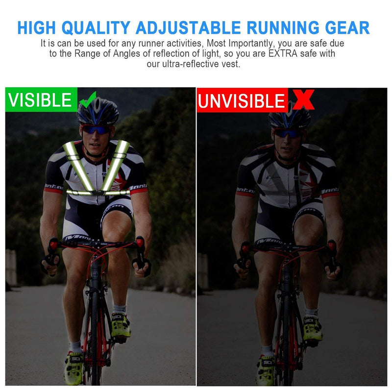 [AUSTRALIA] - Safety Reflective Vest Sports Gear, Lightweight Adjustable Elastic High Visibility for Running, Jogging, Walking, Cycling, Motorcycle Jacket (Black) 