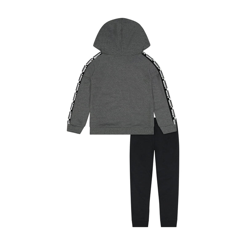 PUMA boys Fleece Pullover Hoodie & Jogger Set 6 Charcoal Heather - BeesActive Australia
