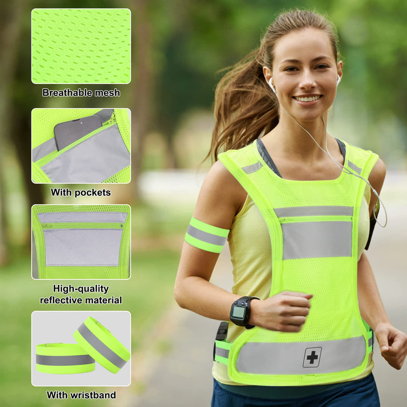 JOTVESUTR Led Reflective Running Vest, Rechargeable Running Lights for Runners, High Visibility Reflective Gear for Night Running Cycling Walking - BeesActive Australia