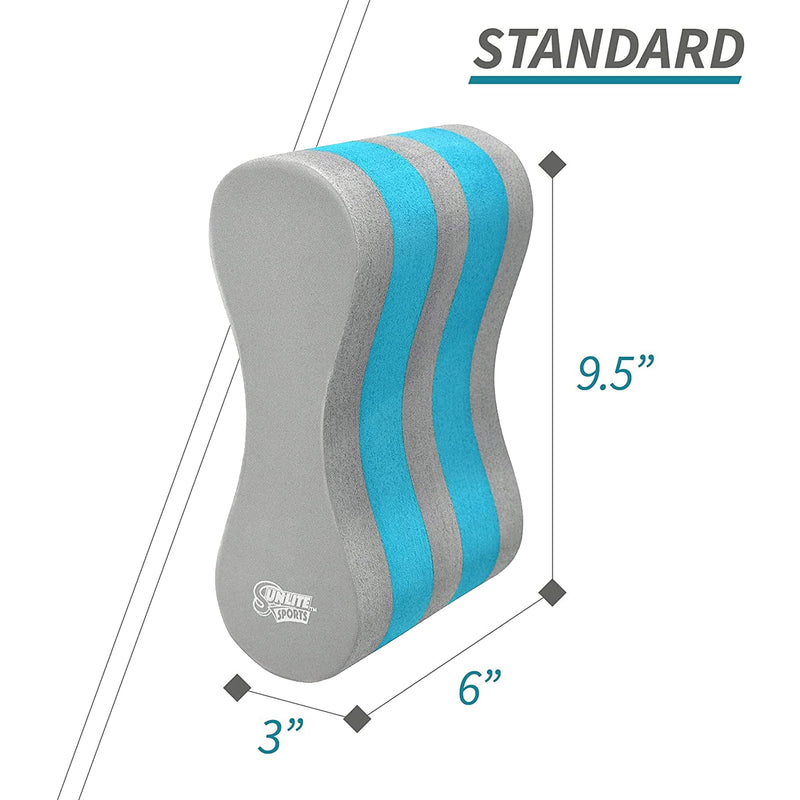 Sunlite Sports EVA 5-Layer Pull Buoy Leg Float - Pool Training Aid, Legs and Hips Support for Adults, Kids, and Beginners, for Swimming Stroke Standard Grey/Teal - BeesActive Australia