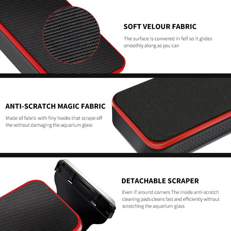 SVECKE Aquarium Scraper Aquarium Floating Magnetic Brush Anti-Slip Magnetic Cleaner Brush Scratch-Free Scrubber Aquarium Cleaning Tools for Fish Tank Cleaning Small Size - BeesActive Australia